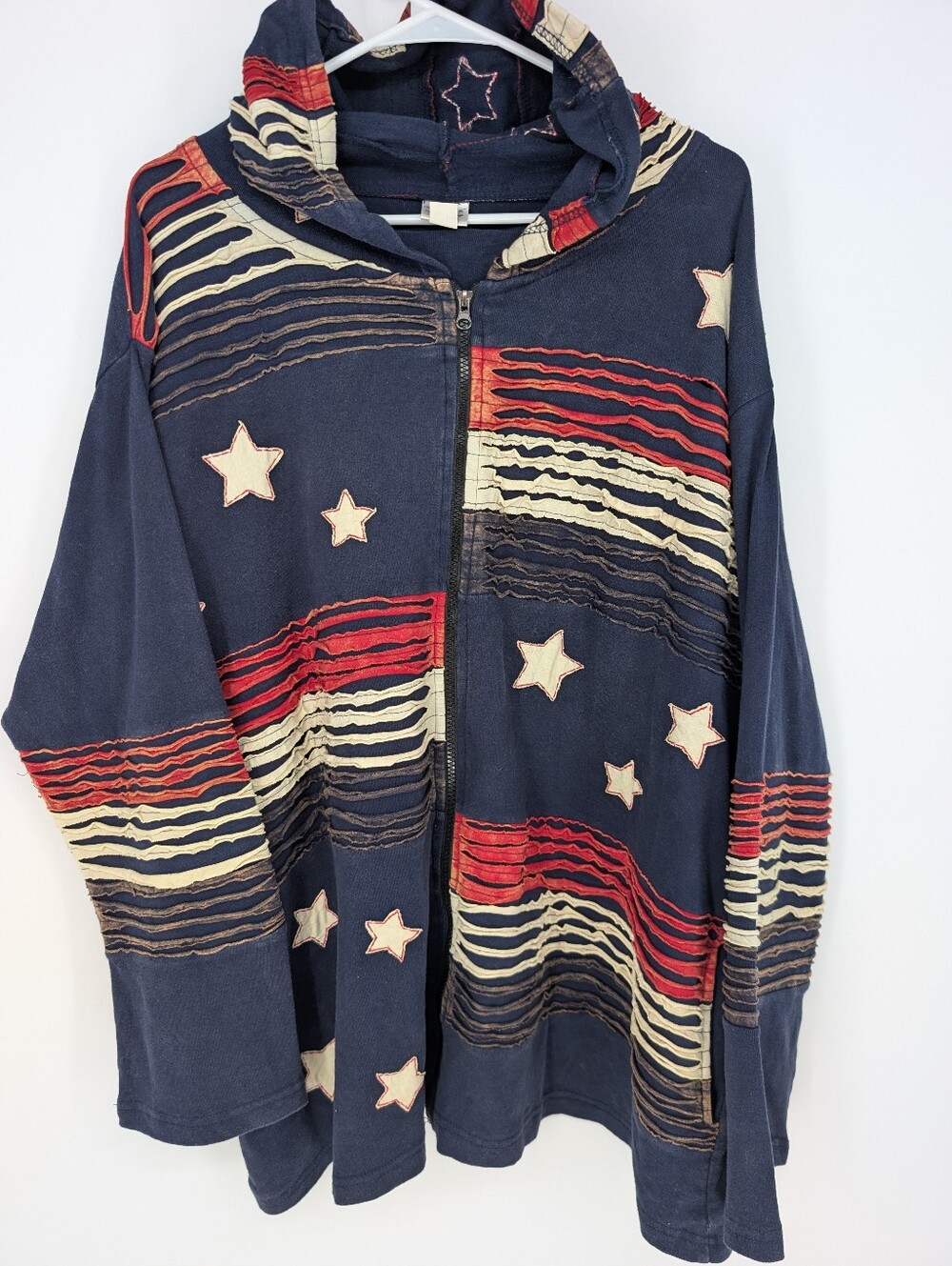 Greater Good Network 4X Hoodie Americana Stars Stripes Zip July 4th Cotton Nepal